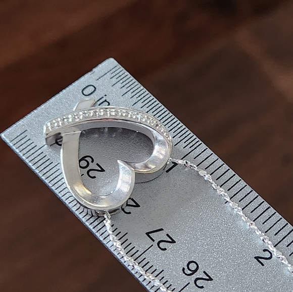 ROSS-SIMONS Sterling Silver 925 Heart DESIGNER SIGNED Pendant Singapore Chain 💎 - Picture 2 of 16